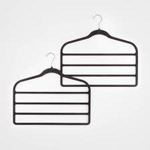 lot 64 image: 30pk Suit Flocked Hangers & 2pk 4 Bar Flocked Hangers