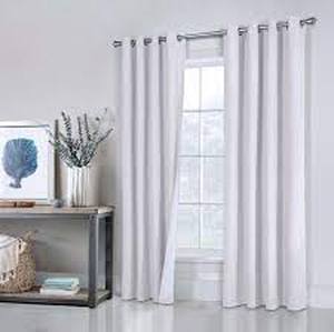 lot 75 image: Total Blackout Window Panel Pair of 52 x 84 White