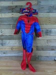 lot 62 image: Marvel Spider-Man Child Halloween Costume. Extra Small Ages 3-4 Muscle Spiderman