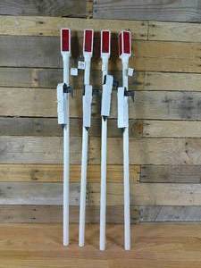 lot 69 image: Lot of 4 Solar Powered Red Light 2 ft Safety Ground Stakes