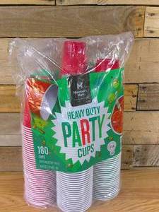lot 99 image: Members Mark Premium Quality Holiday Cups, 18 Ounce (180 Count)-Open Package, Some Cups Maybe Missing