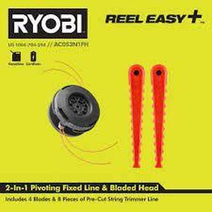 lot 106 image: Ryobi REEL EASY 2-in-1 Pivoting Fixed Line and Bladed Head for Bump Feed Trimmers
