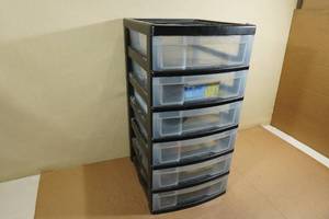 lot 144 image: Mini Chest Plastic Organizer with Assorted Hardware