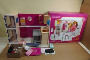 lot 151 image: Our Generation Wooden Wardrobe with Vet Clinic