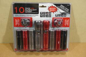 lot 171 image: 10-Pack LED Flashlight Combo