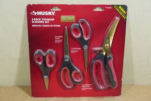 lot 173 image: Husky 3-Pack Titanium Scissor Set