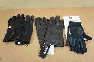 lot 206 image: 3 Pairs of Gloves -Large, Medium & Small