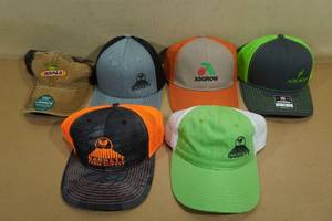 lot 228 image: 6 Farming Trucker Style Caps -Barrett Farm Supply, Asgrow, Dekalb