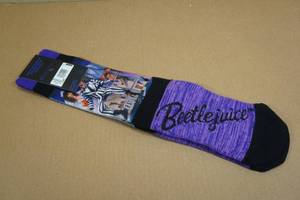 lot 229 image: Beetlejuice Crew Socks -Fits Shoe Size 8-12