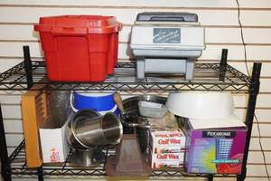 lot 259 image: Assorted Housewares - Glasses, Vacuum, Coolers