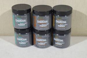 lot 98 image: 6 Natural Activated Charcoal Tooth and Gum Powder -Spearmint, Cinnamint, Citrus