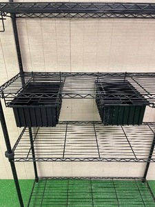 lot 167 image: Black Wire Shelf with Hanging Drawers