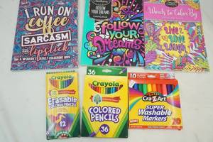 lot 70 image: New Color Books, Markers, & Colored Pencils