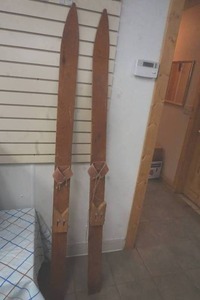 lot 157 image: Vintage Wooden Water Skis
