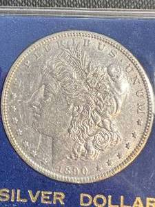 lot 15 image: 1890 US MORGAN SILVER DOLLAR