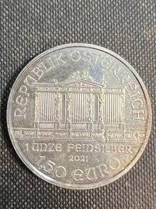 lot 16 image: 1 TROY OZ .999 FINE SILVER AUSTRIAN PHILHARMONIC ROUND