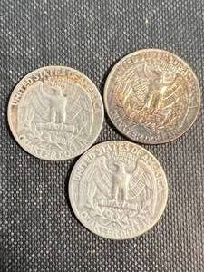 lot 20 image: 3 US WASHINGTON QUARTERS 1951P-D-S