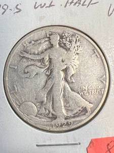 lot 28 image: 1929-S US WALKING LIBERTY HALF DOLLAR