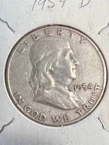 lot 29 image: 1954-D US FRANKLIN HALF DOLLAR