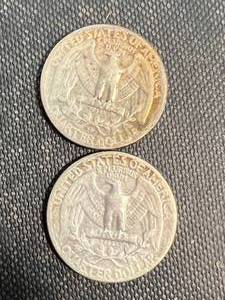 lot 38 image: 2 US WASHINGTON QUARTERS 1949P-D