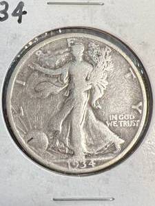 lot 41 image: 1934 US WALKING LIBERTY HALF DOLLAR