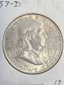 lot 45 image: 1957-D US FRANKLIN HALF DOLLAR