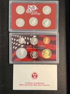 lot 64 image: 2004 US MINT SILVER PROOF SET