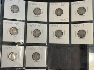 lot 78 image: SHEET OF 18 US MERCURY DIMES