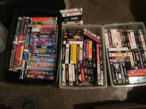 lot 125 image: Monstrosity of VHS tapes with movies to occupy the attention of the adults or the munchkins for months at a time.