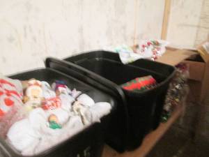 lot 146 image: Multiple box lot of Christmas lights, gift wrapping supplies and decor