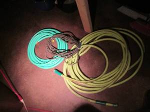 lot 94 image: High quality garden hoses and a rope