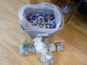 Tote Full of Unused Bottle Caps
