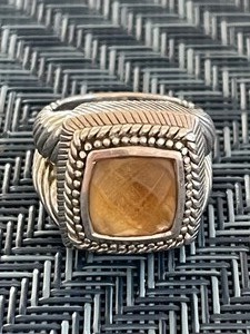 lot 11 image: Judith Ripka .925 Sterling Silver Tigers Eye Ring Size 5 12