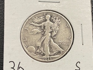 lot 34 image: 1936-S Walking Liberty Half Dollar