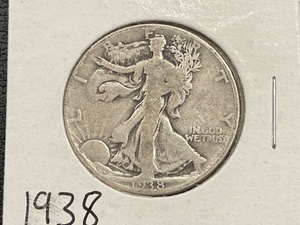 lot 36 image: 1938 Walking Liberty Half Dollar
