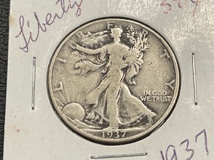 lot 38 image: 1937 Walking Liberty Half Dollar