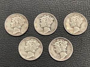 lot 67 image: Mercury Silver Dimes