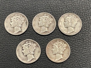 lot 70 image: Mercury Silver Dimes