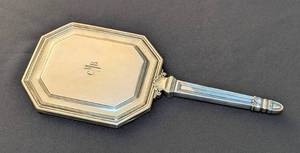 lot 9 image: Antique Tiffany & Co Monogrammed Sterling Silver Hand Mirror