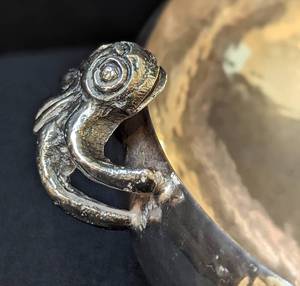 lot 13 image: Small Kohler Peru Sterling Silver Frog Handled Bowl