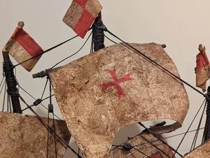 lot 83 image: Vintage Wood Model Replica Ship