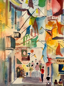 lot 50 image: Stunning Original Watercolor Painting by Sidney Moxham