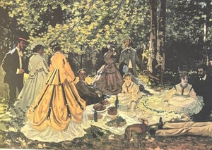 lot 57 image: Luncheon in the Grass Framed Print by Claude Monet