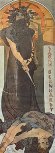 lot 74 image: Sara Bernhardt as Medee at the Renaissance Theater Promotional Print by Alphonse Marie Mucha