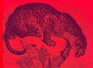 lot 76 image: Bright and Beautiful Vintage Jaguar Print