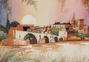 lot 77 image: Scenic Limited Edition Framed Watercolor Print