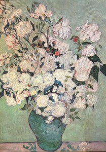 lot 97 image: Roses Framed Print by Vincent Van Gogh