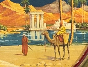 lot 112 image: Vintage Egyptian Round Print by Victor E. Pickup