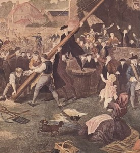 lot 116 image: Raising the Liberty Pole Framed Print by John C. McRae