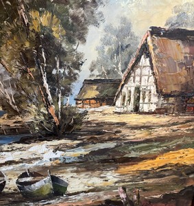 lot 131 image: Original Oil on Canvas Painting by Peterson